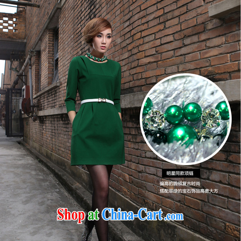 C . B .2,014 autumn and winter clothes new Korean Beauty loose video thin thick MM the code and indeed increase body long cotton skirt dresses 1309 green XXXL, CONSTANCA BASTO, shopping on the Internet