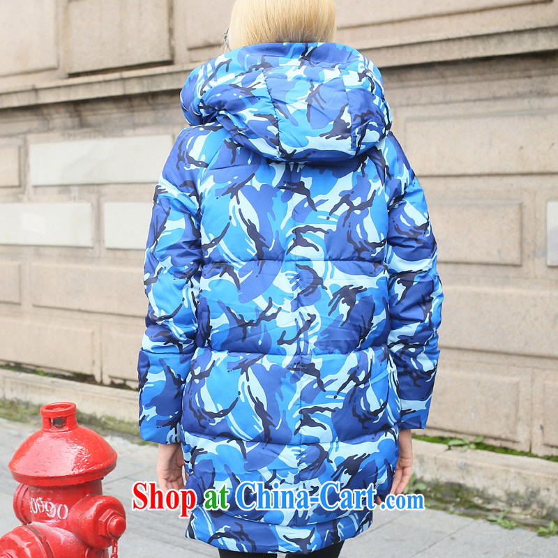 sea route to spend the large pocket large quilted coat is thick with large code jacket commute the code 6431 - 1 mini-colored blue 3 XL, sea routes, and, on-line shopping