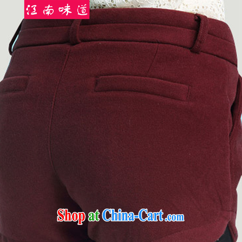 taste in Gangnam-gu, the girls fall and winter with thick, female video thin, Jack 200 mm thick graphics thin Korean version is gross shorts hot pants 2159 wine red 5 XL Gangnam, taste, shopping on the Internet
