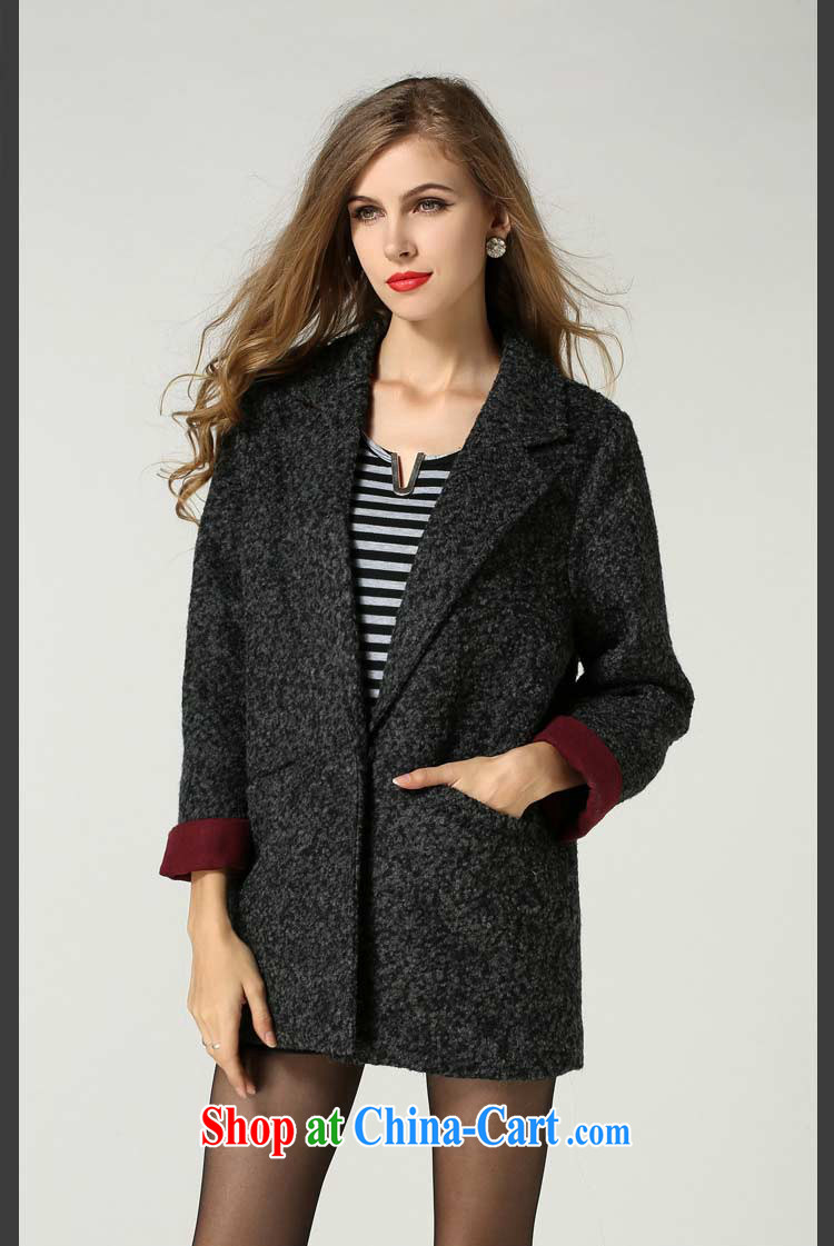 Connie's dream 2014 new autumn and winter in Europe and America with high-end XL girls in short about the waist hair? jacket solid color style stylish suits for coat s 1215 gray XXXXXL pictures, price, brand platters! Elections are good character, the national distribution, so why buy now enjoy more preferential! Health