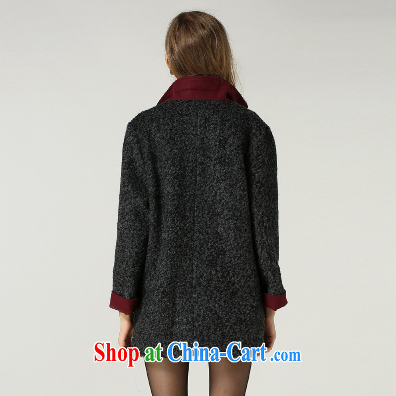 Connie's dream 2014 new autumn and winter in Europe and America with high-end up, women in short about the waist is gross jacket solid color style stylish suits for coat s 1215 gray XXXXXL, Connie dreams, shopping on the Internet