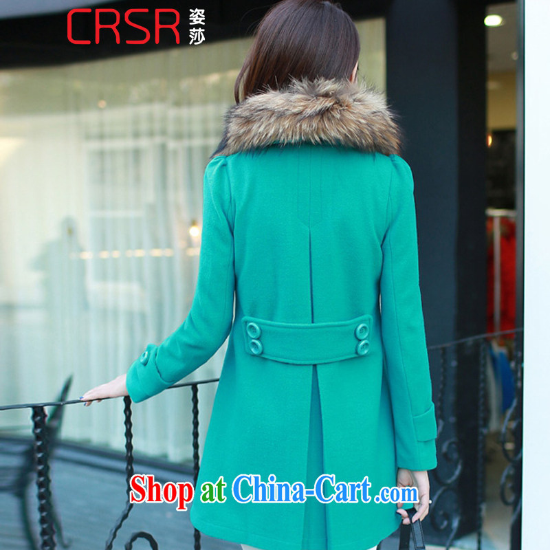 Elizabeth City Winter 2014 the Korean version of the greater number, Long pure colors that jacket women 8016 抺 green tea M, colorful Mona Lisa (CRSR), shopping on the Internet
