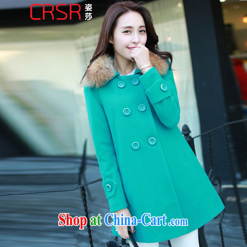 Elizabeth City Winter 2014 the Korean version of the greater number, Long pure colors that jacket women 8016 抺 green tea M, colorful Mona Lisa (CRSR), shopping on the Internet