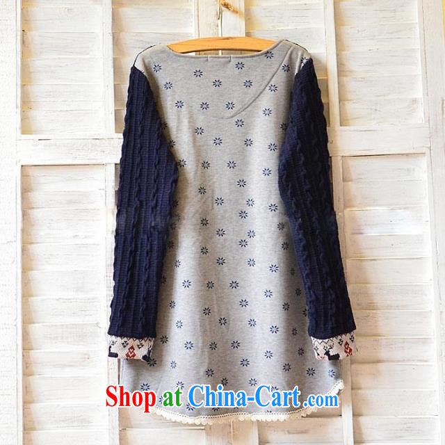 According to his conscience, 2015 spring New Sum female snow deer loose the code stitching, Yi T pension female DD 91 dark blue XXXXL pictures, price, brand platters! Elections are good character, the national distribution, so why buy now enjoy more preferential! Health