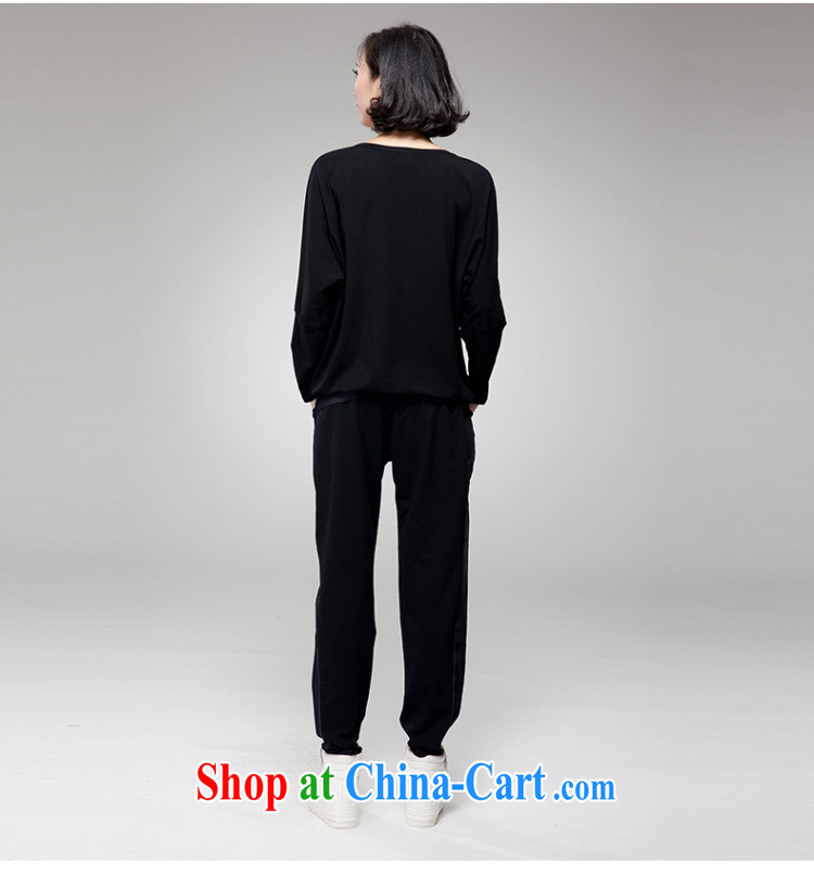 Eternal show the code women video thin package thick sister 2015 spring new thick mm thick, graphics thin, stylish european leisure T-shirt pants two piece black 4XL (160 jack - 180 Jack through) pictures, price, brand platters! Elections are good character, the national distribution, so why buy now enjoy more preferential! Health