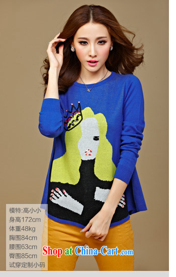 cheer for winter new products, women mm thick Korean card loose video thin XL sweater T pension number 2322 blue 2 XL pictures, price, brand platters! Elections are good character, the national distribution, so why buy now enjoy more preferential! Health