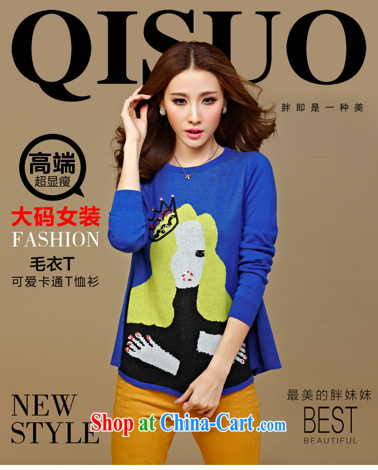 cheer for winter new products, women mm thick Korean card loose video thin XL sweater T pension number 2322 blue 2 XL pictures, price, brand platters! Elections are good character, the national distribution, so why buy now enjoy more preferential! Health