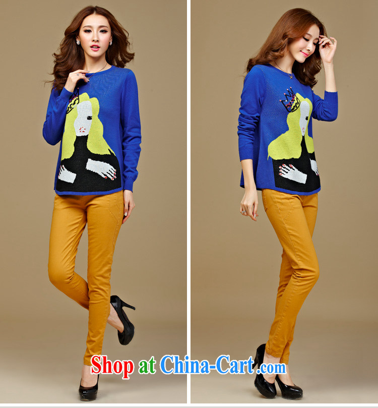 cheer for winter new products, women mm thick Korean card loose video thin XL sweater T pension number 2322 blue 2 XL pictures, price, brand platters! Elections are good character, the national distribution, so why buy now enjoy more preferential! Health