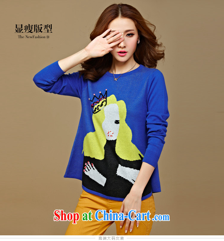 cheer for winter new products, women mm thick Korean card loose video thin XL sweater T pension number 2322 blue 2 XL pictures, price, brand platters! Elections are good character, the national distribution, so why buy now enjoy more preferential! Health