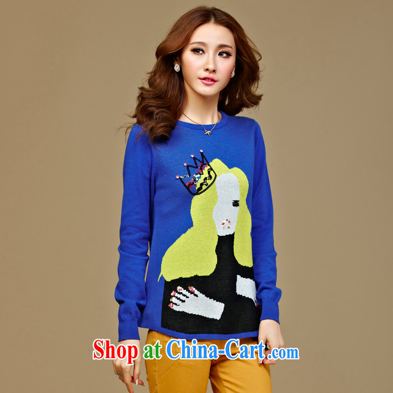 cheer for autumn and winter, the Code women mm thick Korean card loose video thin XL sweater T pension the number 2322 blue 2 XL, cross-sectoral provision (qisuo), shopping on the Internet