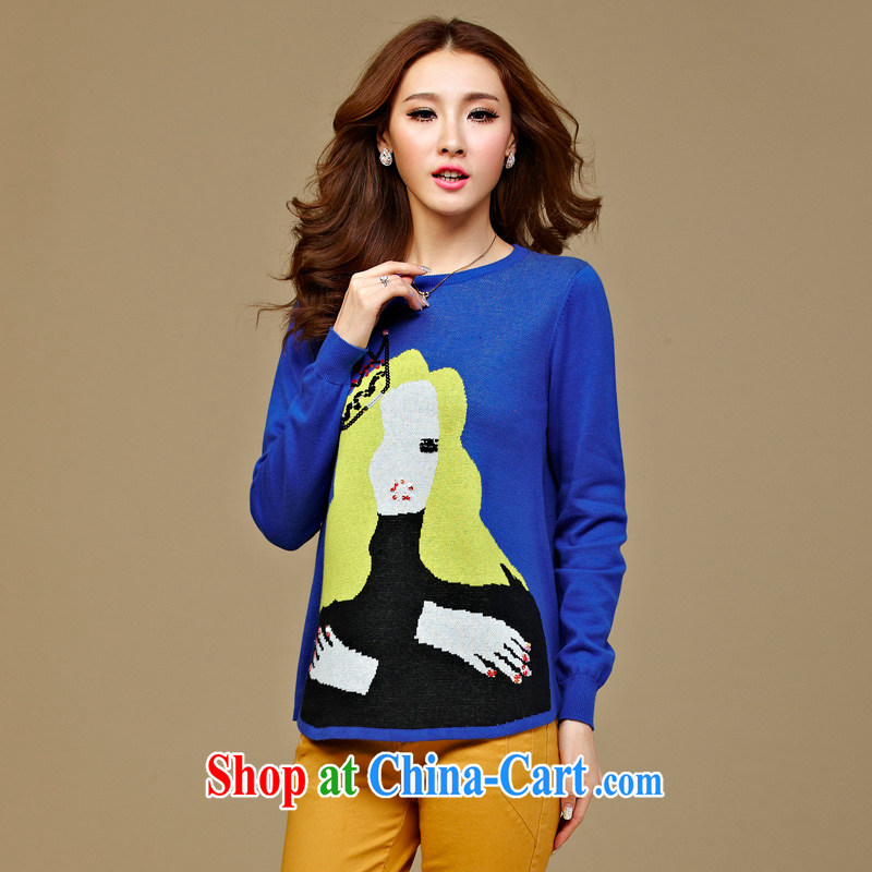cheer for autumn and winter, the Code women mm thick Korean card loose video thin XL sweater T pension the number 2322 blue 2 XL, cross-sectoral provision (qisuo), shopping on the Internet