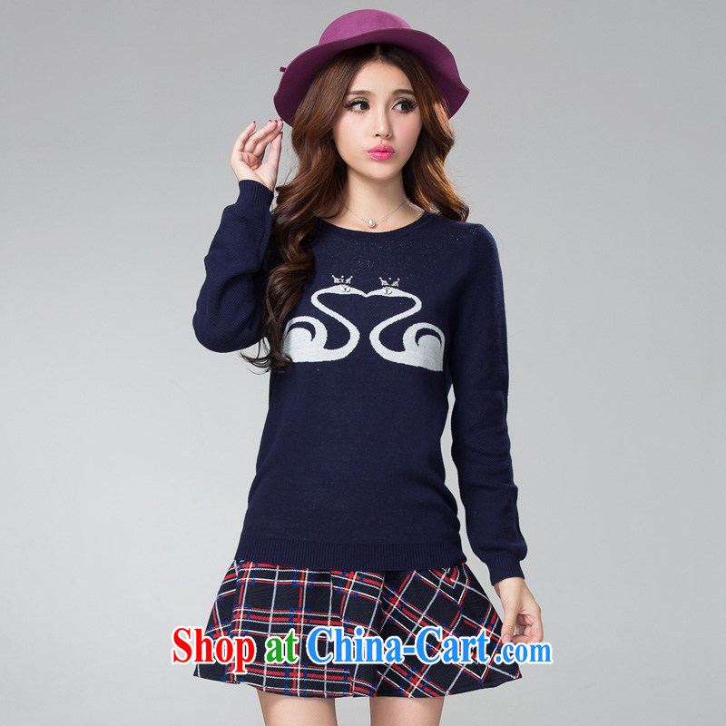 cheer for Fall/Winter new products, women mm thick sweet cartoon video thin XL long-sleeved sweater T pension the number 2283 royal blue 2 XL, cross-sectoral provision (qisuo), shopping on the Internet
