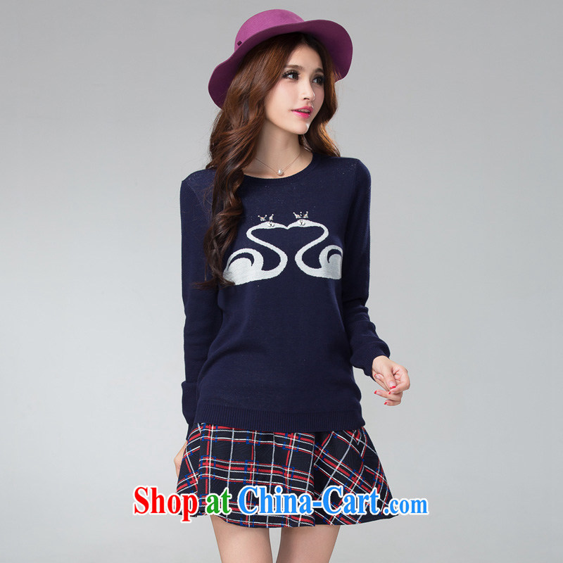 cheer for Fall/Winter new products, women mm thick sweet cartoon video thin XL long-sleeved sweater T pension the number 2283 royal blue 2 XL, cross-sectoral provision (qisuo), shopping on the Internet