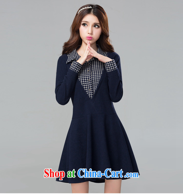 cheer for autumn and winter, the Code women mm thick College style sub-graphics thin XL long-sleeved dress of the 2311 royal blue 4 XL pictures, price, brand platters! Elections are good character, the national distribution, so why buy now enjoy more preferential! Health