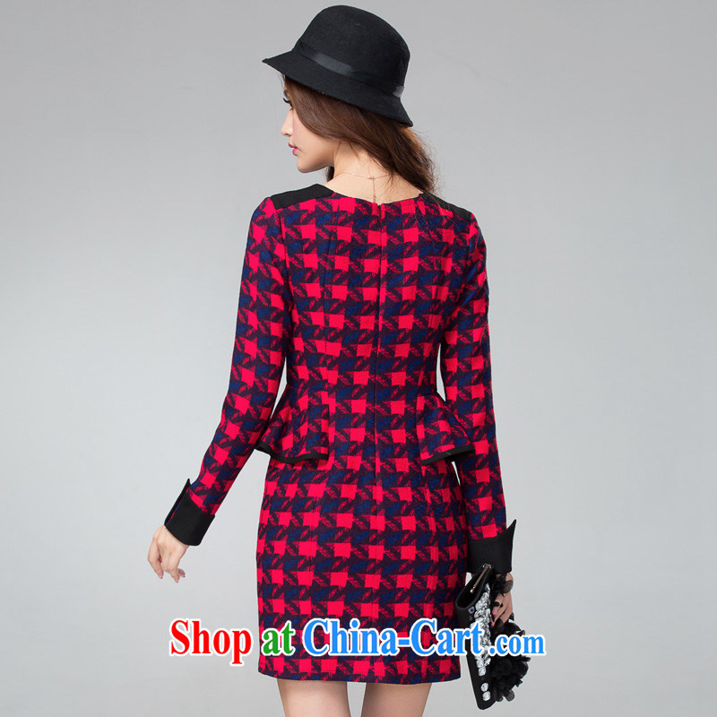 cheer for autumn and winter, the Code women mm thick larger dresses classic tartan video thin large women's clothing the number 2306 red 2 XL, cross-sectoral provision (qisuo), online shopping