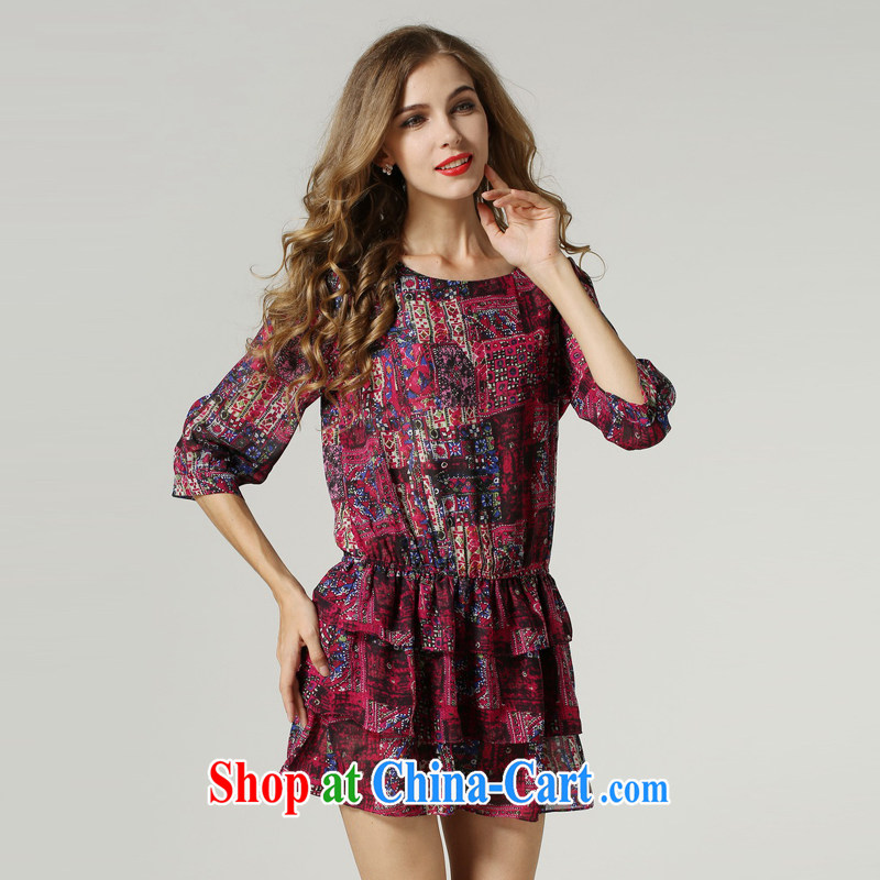 Connie's dream in Europe and high-end the Code women 2014 new fall suit with the waist dresses, T-shirts, video thin ice woven cake skirt s 1009 suit XXXXXL, Anne's dream, shopping on the Internet