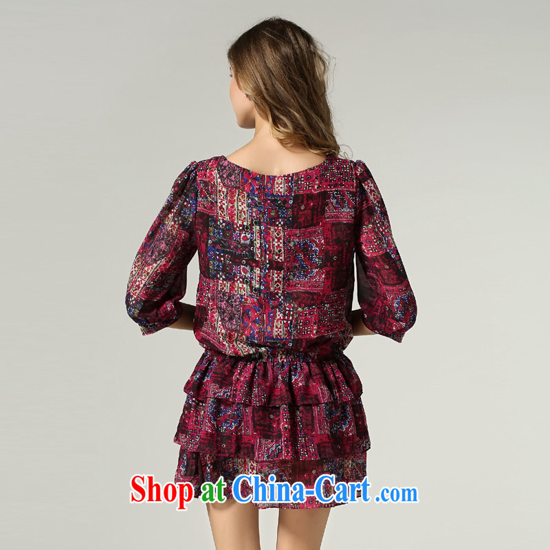 Connie's dream in Europe and high-end the Code women 2014 new fall suit with the waist dresses, T-shirts, video thin ice woven cake skirt s 1009 suit XXXXXL, Anne's dream, shopping on the Internet