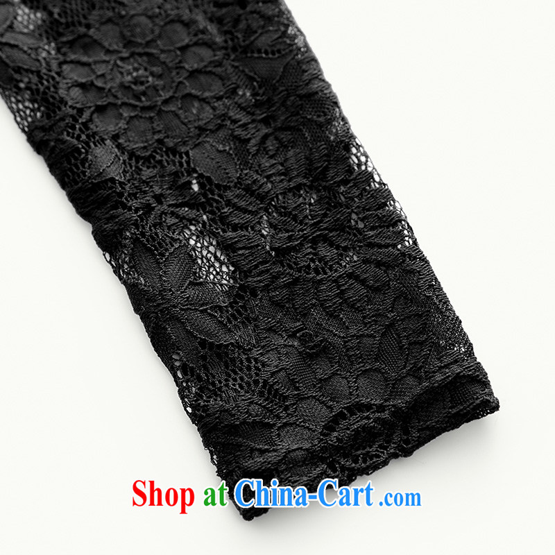 The Mak is the female 2014 winter clothing new mm thick Korean lace Openwork graphics thin dress 944101652 black 6 XL, former Yugoslavia, Mak, and shopping on the Internet