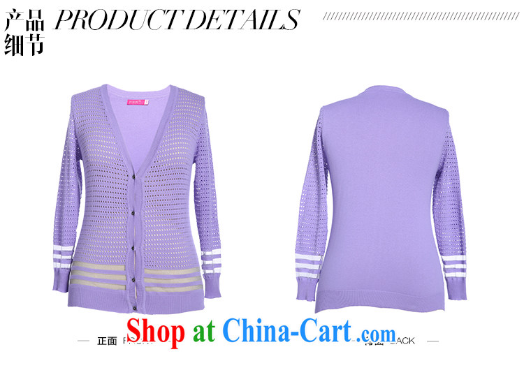 Slim Li-su 2014 autumn new, larger female thick mm Openwork beauty knitting long-sleeved cardigan sweater Q 5820 powder blue XL pictures, price, brand platters! Elections are good character, the national distribution, so why buy now enjoy more preferential! Health