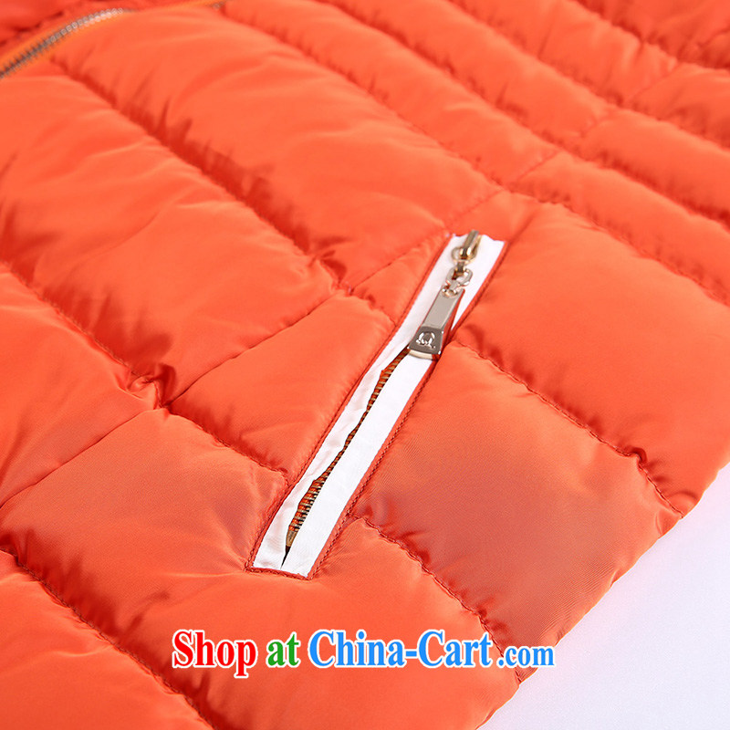 Slim Li-su 2014 autumn and winter new, larger women are decorated in warm, long, cap jacket coat Q 5987 orange 3 XL, slim Li-su, and shopping on the Internet