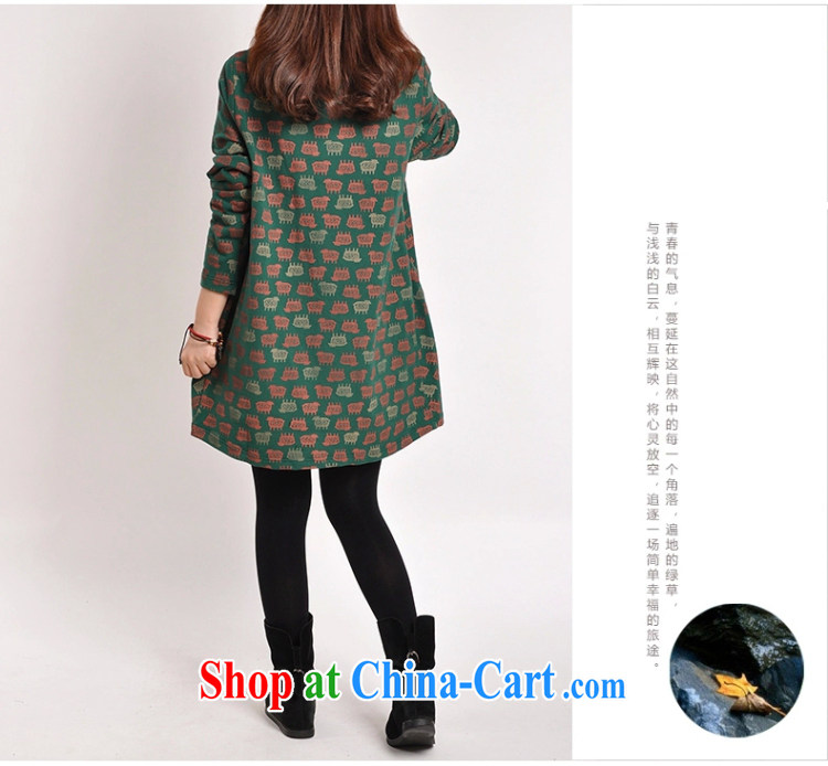 Dora, honey-spring 2015 Korean version the Code women loose retro stamp the lint-free cloth in thick long dresses 10603495 dark green XXL pictures, price, brand platters! Elections are good character, the national distribution, so why buy now enjoy more preferential! Health