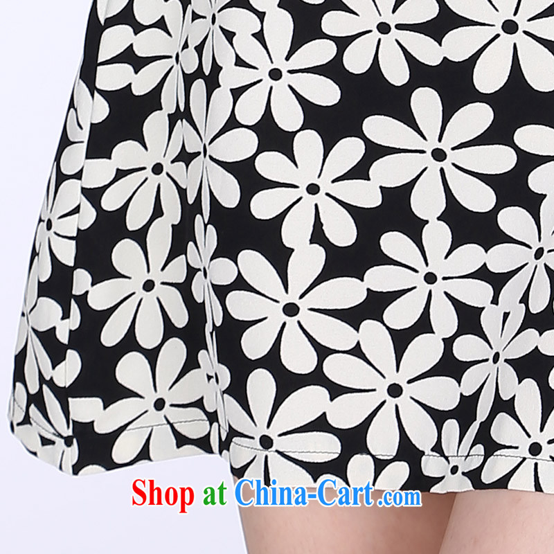 Laurie flower, special emphasis on the younger sister, female thick mm summer 2014 Korean snow cuff woven graphics thin dresses 6231 pattern 4 XL, Shani Flower (Sogni D'oro), online shopping