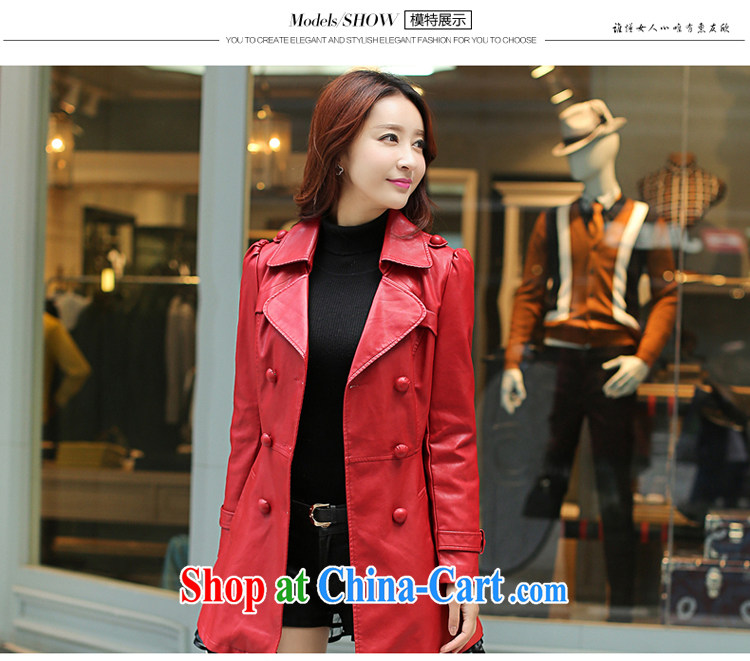 Spring 2015 new jacket, Korean fashion, leather jacket women, female, long, cultivating PU leather windbreaker lace black 6 XL pictures, price, brand platters! Elections are good character, the national distribution, so why buy now enjoy more preferential! Health