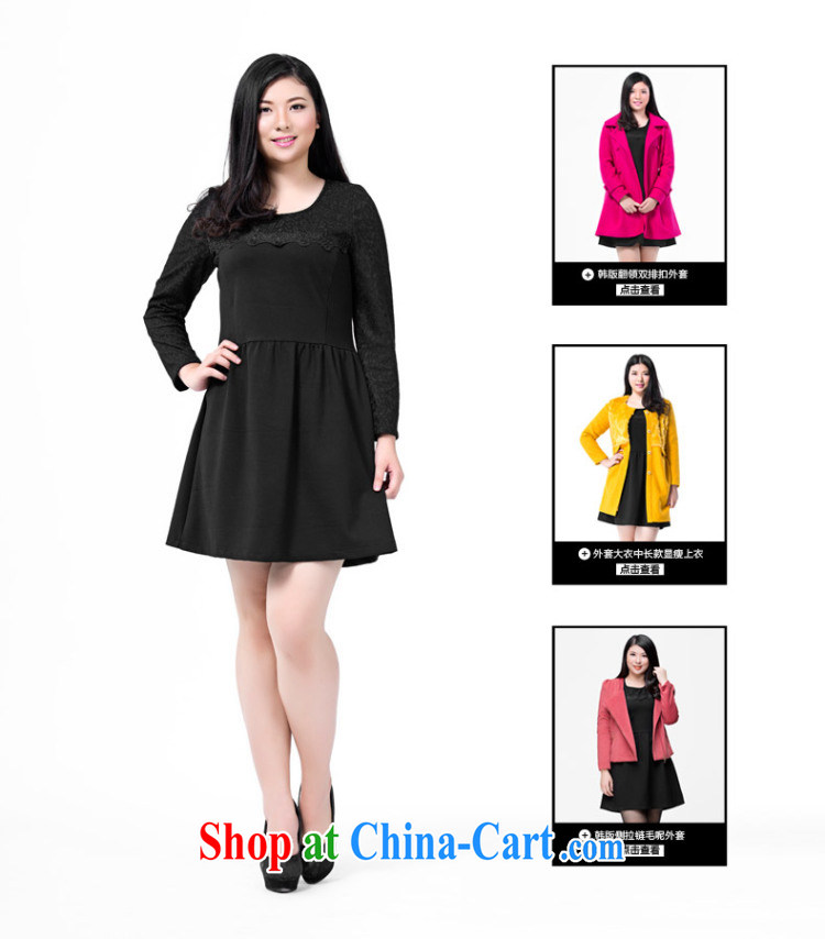 Colorful, larger female 2014 autumn and winter solid long-sleeved dresses Korean version with the waist graphics thin H 1002 black 5 XL pictures, price, brand platters! Elections are good character, the national distribution, so why buy now enjoy more preferential! Health