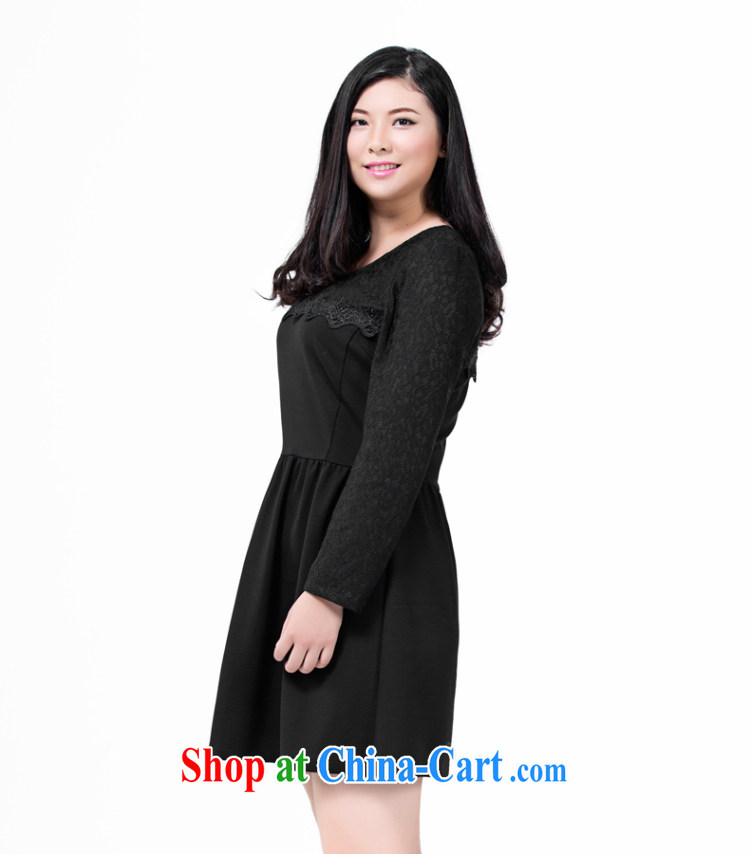 Colorful, larger female 2014 autumn and winter solid long-sleeved dresses Korean version with the waist graphics thin H 1002 black 5 XL pictures, price, brand platters! Elections are good character, the national distribution, so why buy now enjoy more preferential! Health