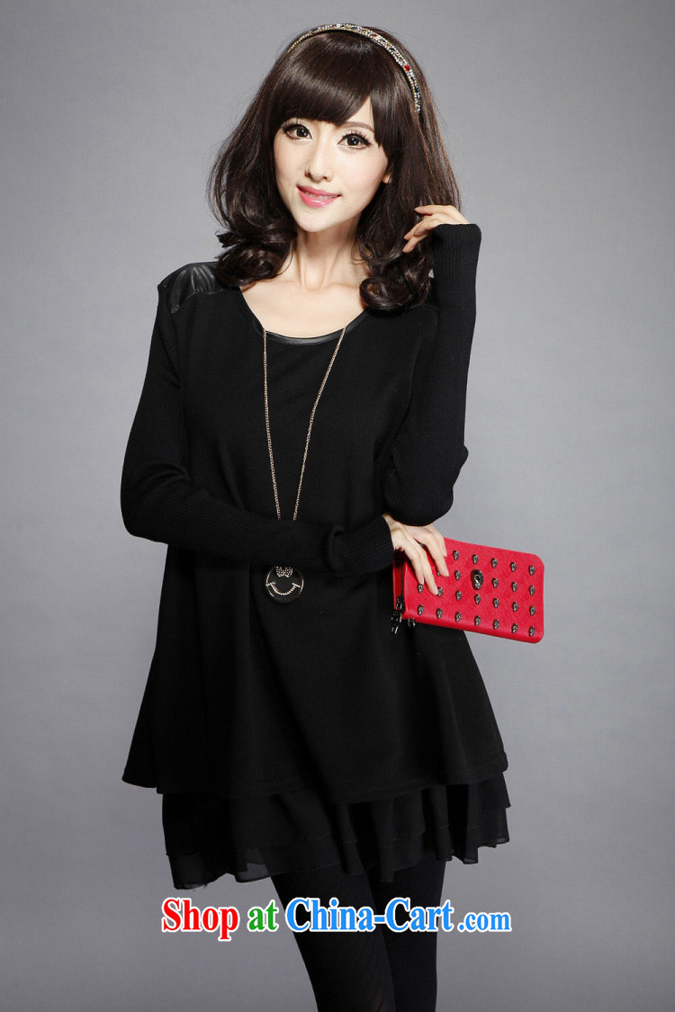 ZZ &FF 2015 spring new and indeed increase, women mm thick dress loose video thin knitted long sleeved dresses female black XXXXL pictures, price, brand platters! Elections are good character, the national distribution, so why buy now enjoy more preferential! Health