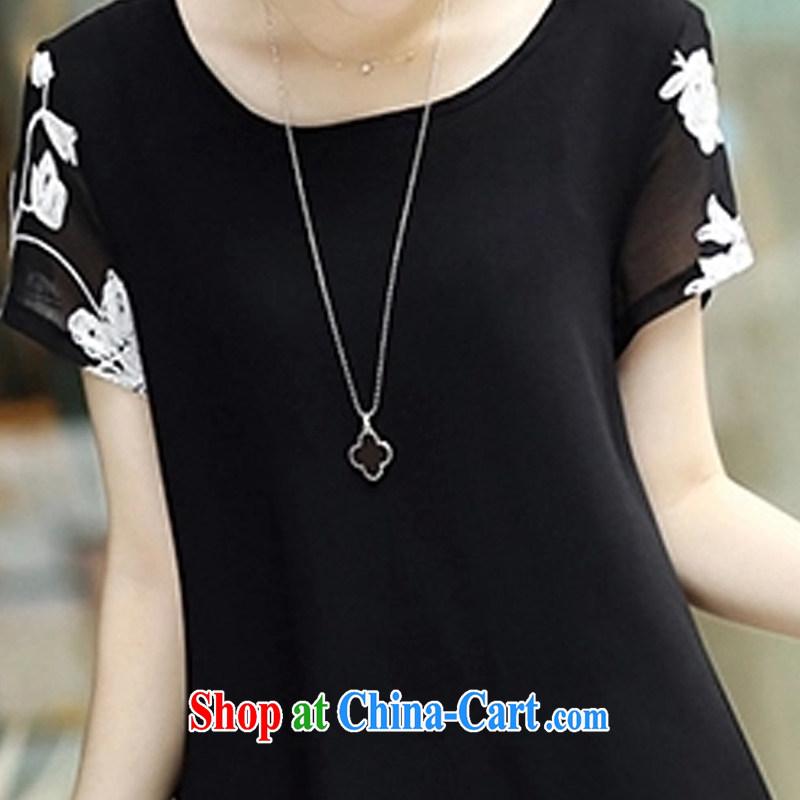 Lord show 2015 summer new, Korean version of the greater code female short-sleeved snow woven shirts loose video thin thick MM dress 6047 black XL, Su-Lord Ashdown, and shopping on the Internet