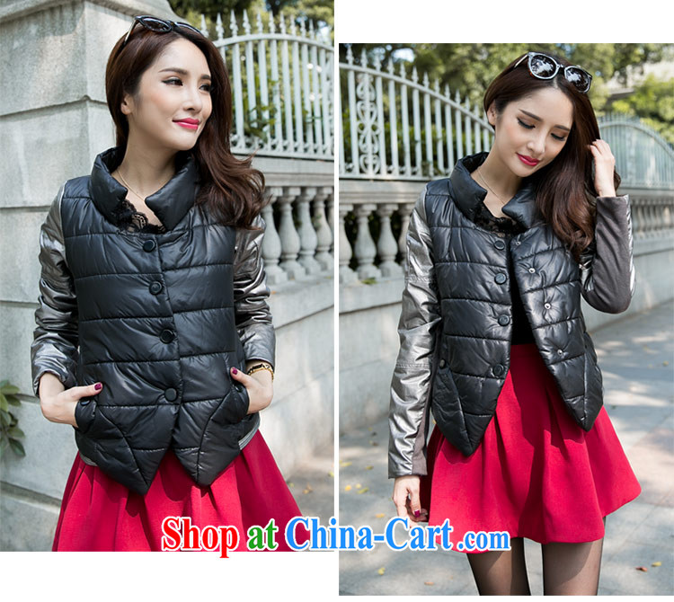 The honey beauty new Korean version the Code women thin and light cultivating graphics thin stylish short stitching jacket cotton suit women 9223 black XXXXL pictures, price, brand platters! Elections are good character, the national distribution, so why buy now enjoy more preferential! Health