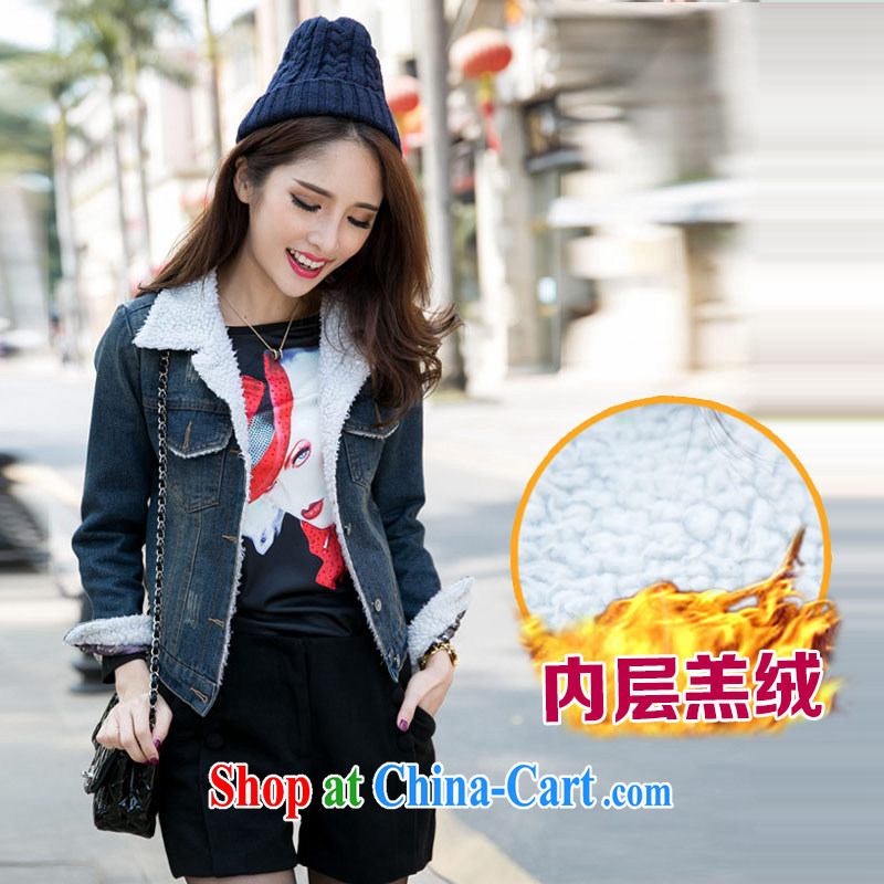 The honey and diverse large, female winter clothing new thick MM lamb fleece-thick denim jacket and lint-free cloth quilted coat jacket girls 9226 cowboy blue XXXXL, honey, and, on-line shopping