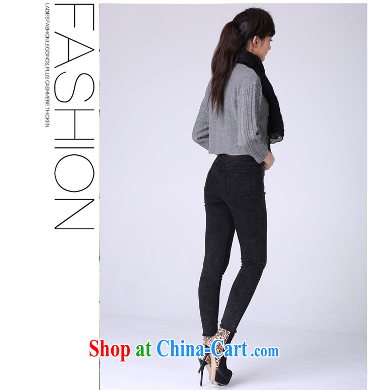 ZZ &FF 2015 spring new and indeed increase, female fat mm video thin pencil trousers castor pants jeans black XXXXL pictures, price, brand platters! Elections are good character, the national distribution, so why buy now enjoy more preferential! Health