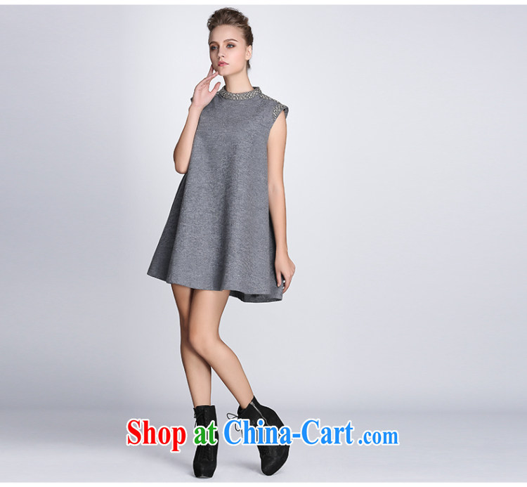 The Mak larger women 2014 winter clothing new thick mm fashion style nails Pearl dress 944104744 gray 6 XL pictures, price, brand platters! Elections are good character, the national distribution, so why buy now enjoy more preferential! Health