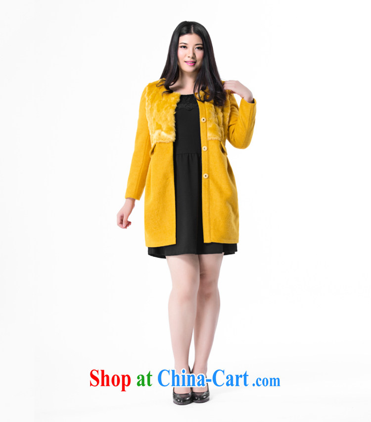 Colorful, larger female 2014 autumn and winter jacket Korean round-collar graphics thin hair so jacket coat female H 1012 yellow 5 XL pictures, price, brand platters! Elections are good character, the national distribution, so why buy now enjoy more preferential! Health