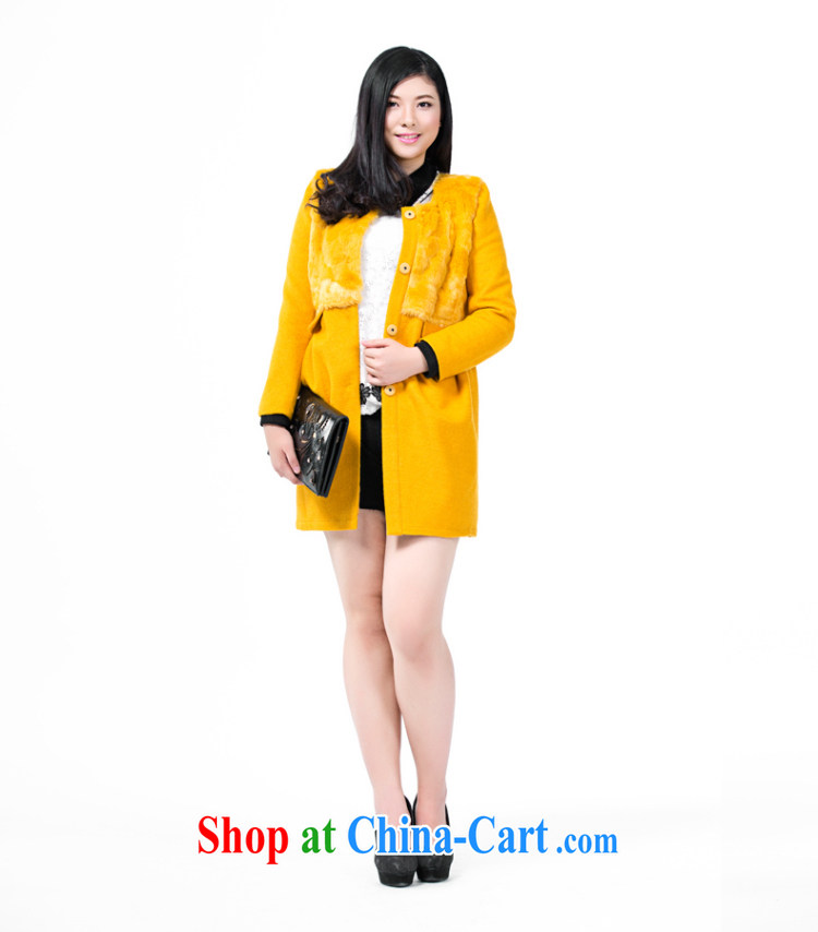Colorful, larger female 2014 autumn and winter jacket Korean round-collar graphics thin hair so jacket coat female H 1012 yellow 5 XL pictures, price, brand platters! Elections are good character, the national distribution, so why buy now enjoy more preferential! Health