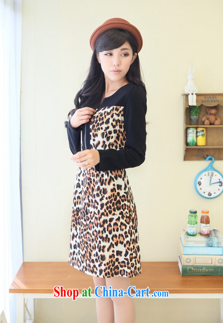 Package Mail Delivery female XL dresses 2015 new autumn and winter clothing and stylish Leopard long-sleeved knit skirt solid OL graphics thin-lady skirt figure 3XL approximately 170 - 185 Jack pictures, price, brand platters! Elections are good character, the national distribution, so why buy now enjoy more preferential! Health