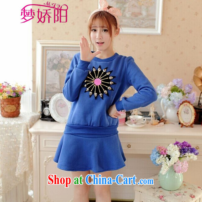 autumn and winter version Korea seamless drill Sun take the lint-free cloth thick warm bubble cuff skirt Kit blue, code, and a concubine Yang (MENGJIAOYANG), online shopping