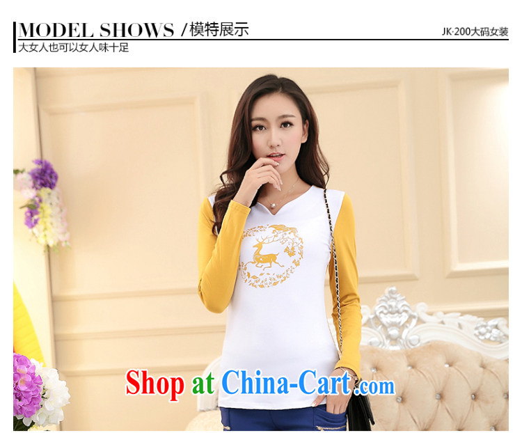 JK .,200 Spring and Autumn new, larger female beauty graphics thin round-collar dyeing and long-sleeved shirt T TA 43,103 blue 4 XL pictures, price, brand platters! Elections are good character, the national distribution, so why buy now enjoy more preferential! Health