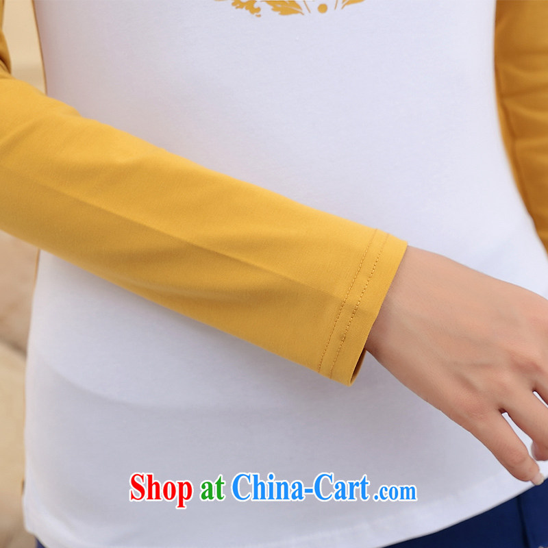JK .,200 Spring and Autumn new, larger female beauty graphics thin round-collar dyeing and long-sleeved shirt T TA 43,103 blue 4 XL, JK .,200, shopping on the Internet