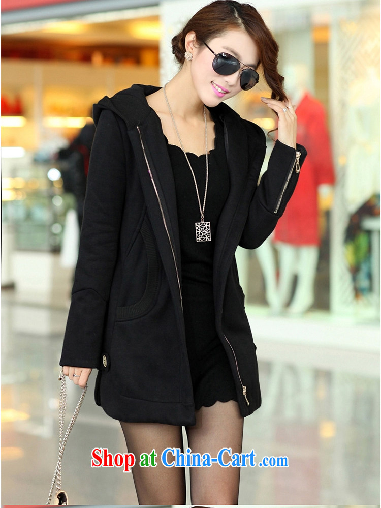 Lehman Ronnie lymalon 2015 autumn and winter new Korean version thick MM the ventricular hypertrophy, female, long cap zip long-sleeve sweater jacket 679 black 6 XL pictures, price, brand platters! Elections are good character, the national distribution, so why buy now enjoy more preferential! Health