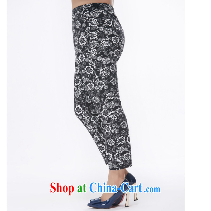 MsShe XL female 2015 summer new expertise in mm high waist leisure 100 ground spring graphics thin pants 2367 black stamp T 4 Msshe, shopping on the Internet