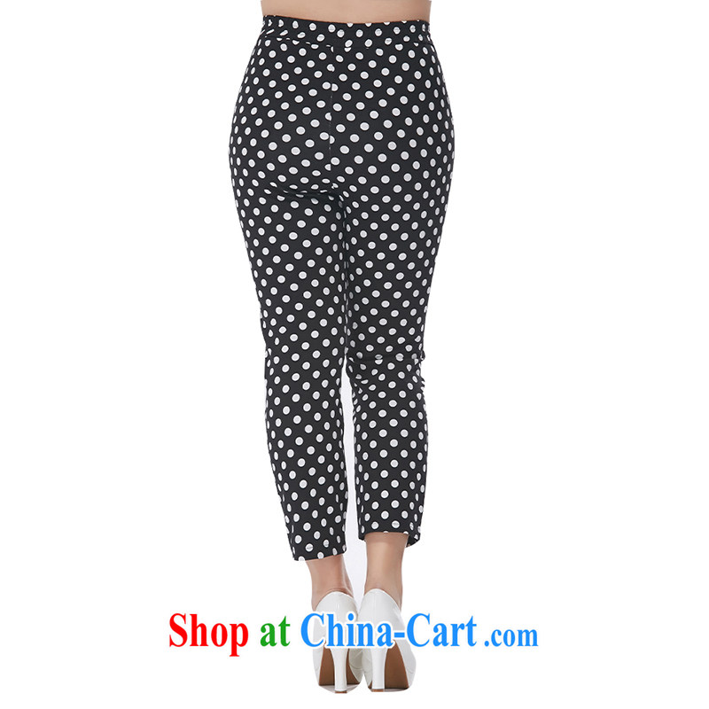 MsShe XL female 2015 summer new expertise in mm high waist leisure 100 ground spring graphics thin pants 2367 black stamp T 4 Msshe, shopping on the Internet