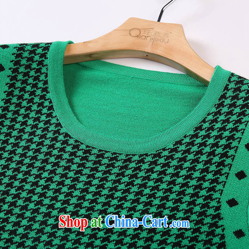 Slim LI Sau 2014 autumn and winter new, larger female 1000 birds, long-sleeved sweater video thin knitted dresses Q 5990 green 2 XL, slim Li-su, and shopping on the Internet