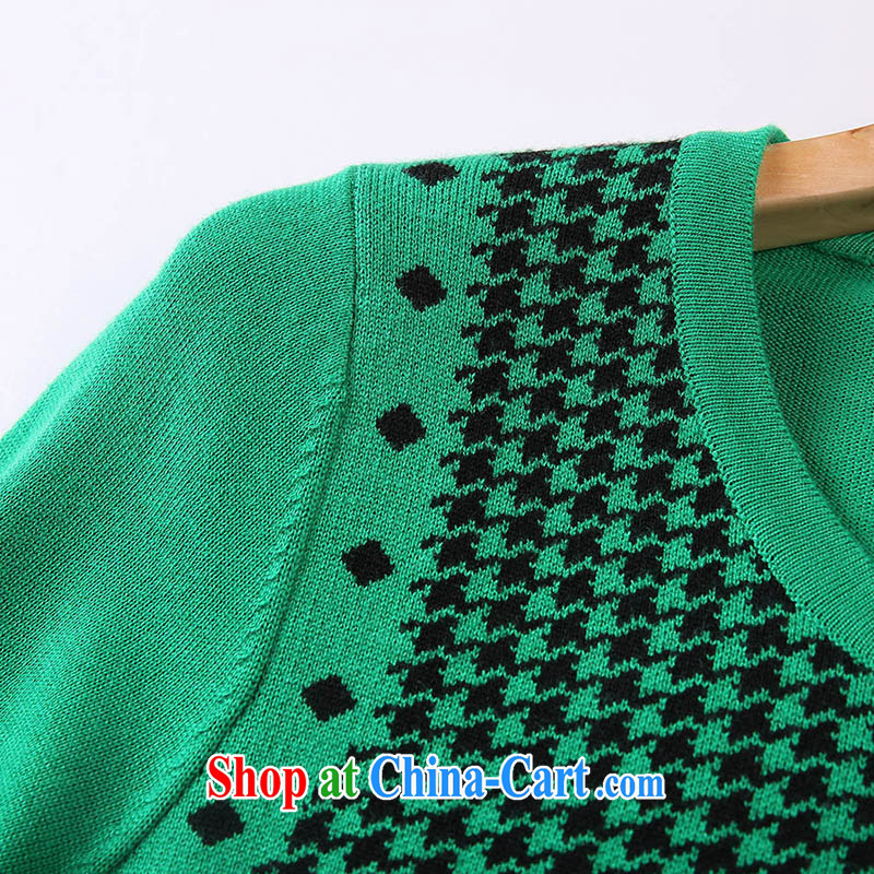 Slim LI Sau 2014 autumn and winter new, larger female 1000 birds, long-sleeved sweater video thin knitted dresses Q 5990 green 2 XL, slim Li-su, and shopping on the Internet