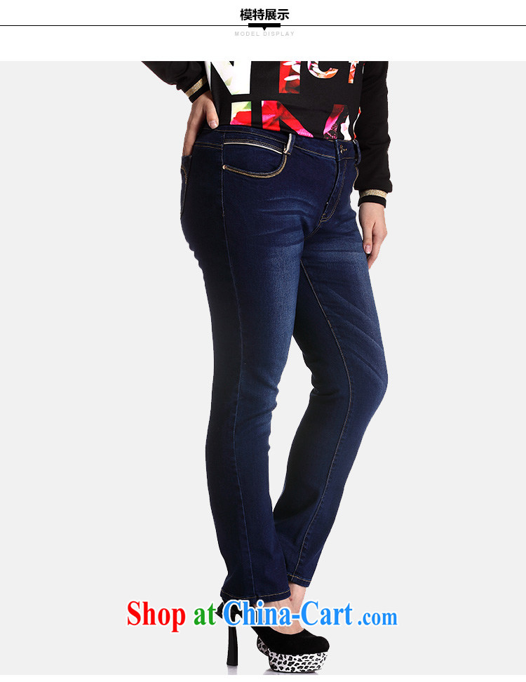 Slim LI Sau 2014 autumn and winter new, larger female pencil pencil pants jeans pants Q 6103 cowboy blue 4XL pictures, price, brand platters! Elections are good character, the national distribution, so why buy now enjoy more preferential! Health
