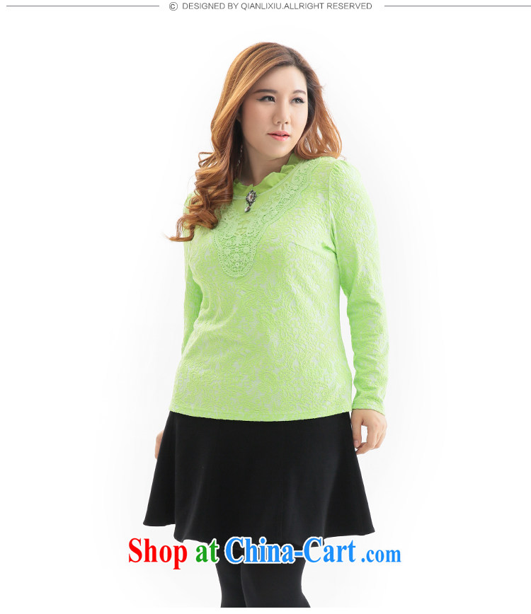 Slim LI Sau 2014 autumn and winter new, larger female Korean snow woven stitching long-sleeved solid knit sweater Q 6325 green 4 XL pictures, price, brand platters! Elections are good character, the national distribution, so why buy now enjoy more preferential! Health