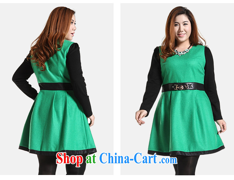 Slim LI Sau 2014 autumn and winter new, large, modern female knocked color stitching PU leather round-collar leisure A gross before it dresses Q 6568 green 4 XL pictures, price, brand platters! Elections are good character, the national distribution, so why buy now enjoy more preferential! Health