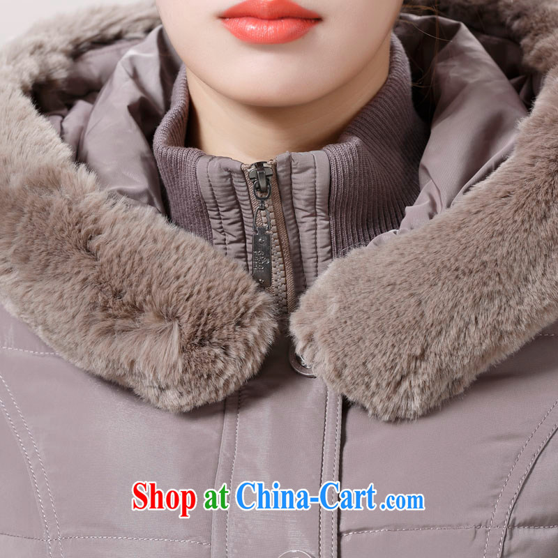 The line to take the rabbit hair for maximum code jacket, long, large, women with large, feather jacket J1156 - 5 two purple L, sea routes, the Code women, shopping on the Internet